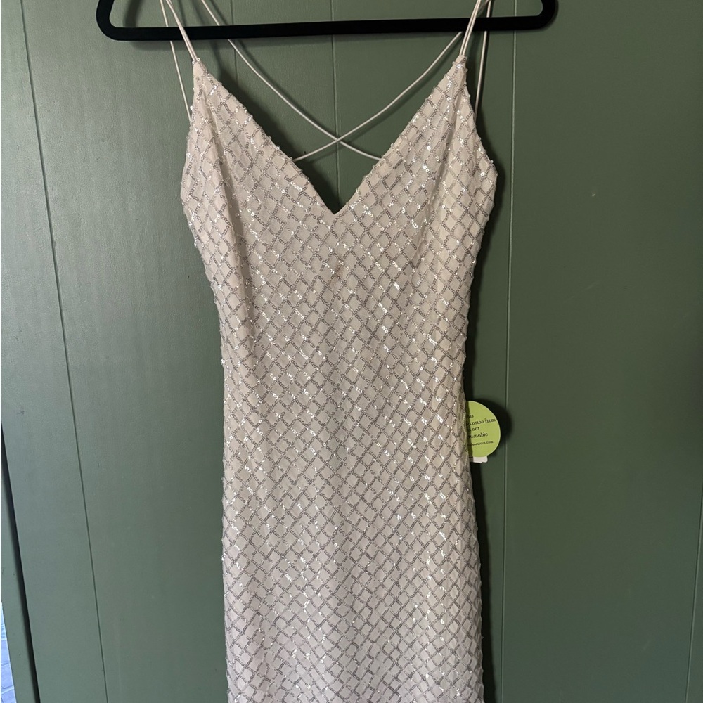 Elegant Cream Sequin Dress